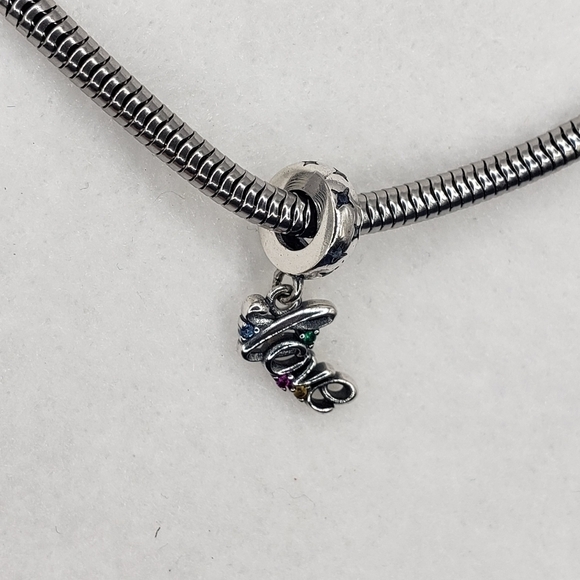 Sterling Silver S925 Love Sign Bracelet Charm Dangle Multicolor Stone Rainbow - Picture 5 of 7